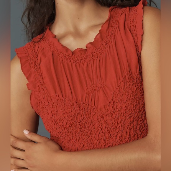 Anthropologie Ruffle-Trim Textured Mini Dress - Picture 4 of 4